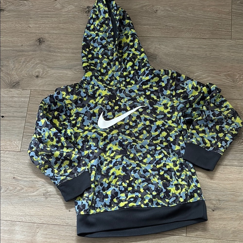 Nike Kids Camo Hoodie - Black, Blue, Green